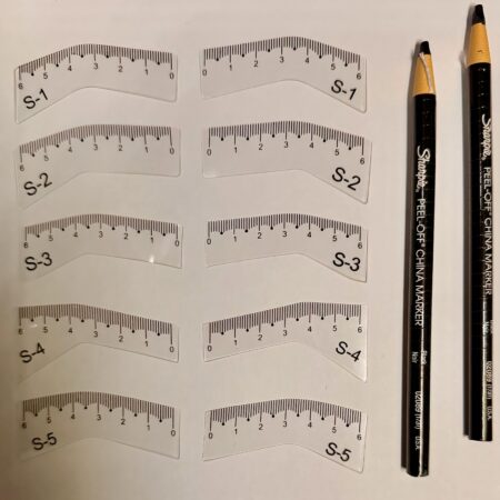 Eyebrows Ruler's - Set of 5 With 2 Grease Pencils
