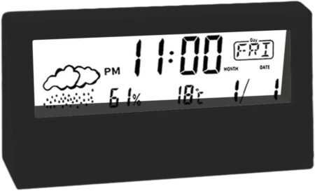 Clock Weather Display Electronic Alarm Clock With Temperature